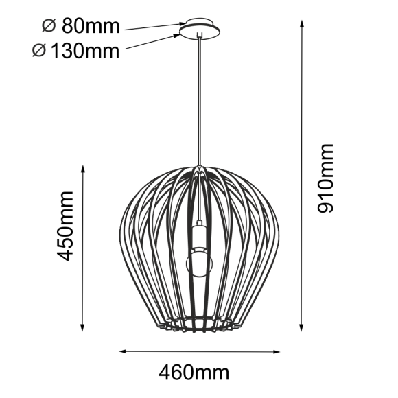 Lampa wisząca Bala - Naturalna sklejka (460 mm) 5016 Antigo Lampa wisząca Bala - Naturalna sklejka (460 mm) 5016 Antigo