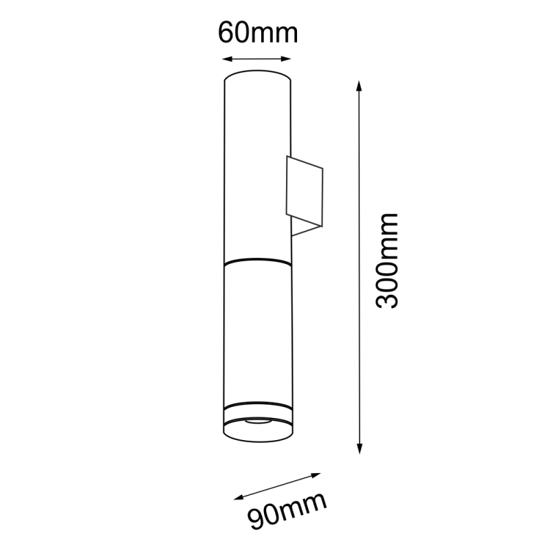 Kinkiet Kavos 1 - Mosiądz polerowany-czarny (300 mm) 8358 Antigo Kinkiet Kavos 1 - Mosiądz polerowany-czarny (300 mm) 8358 Antigo