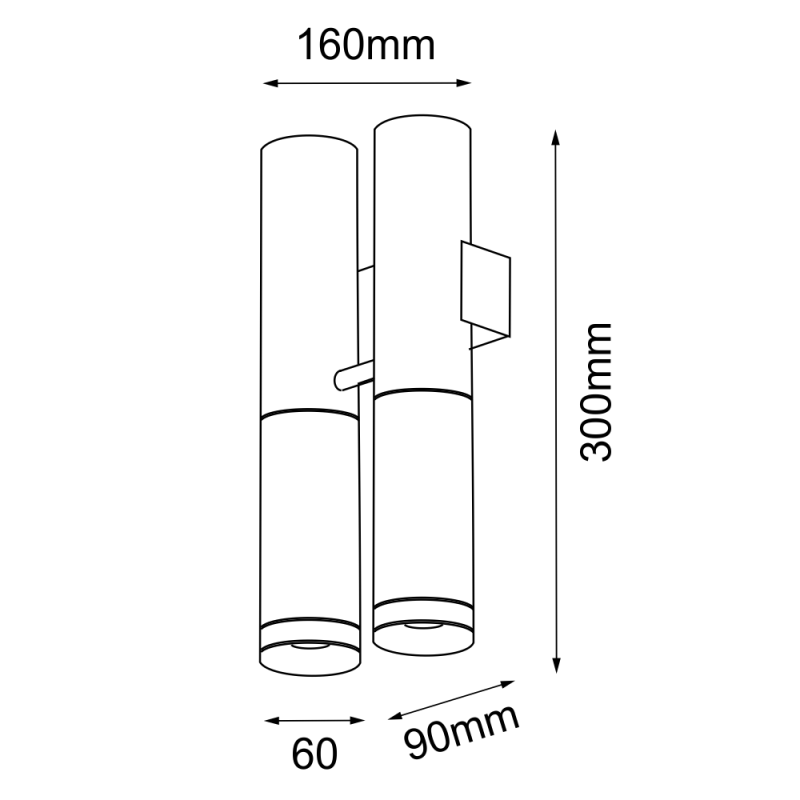 Kinkiet Kavos 2 - Mosiądz polerowany-czarny (300 mm) 8360 Antigo Kinkiet Kavos 2 - Mosiądz polerowany-czarny (300 mm) 8360 Antigo