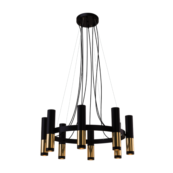 Lampa wisząca Kavos 8 - Mosiądz polerowany-czarna (730 mm) 8372 Antigo Lampa wisząca Kavos 8 - Mosiądz polerowany-czarna (730 mm) 8372 Antigo