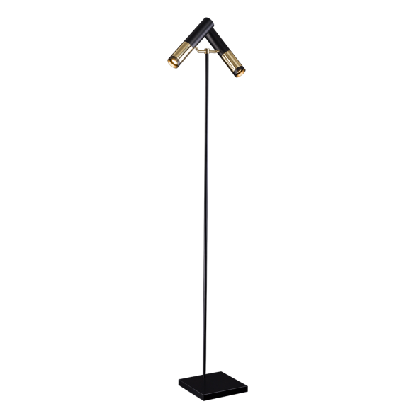 Lampa podłogowa Kavos - Mosiądz polerowany-czarna (1800 mm) 8378 Antigo Lampa podłogowa Kavos - Mosiądz polerowany-czarna (1800 mm) 8378 Antigo