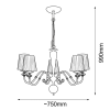 Lampa wisząca Lilosa 5 - Mosiądz polerowany (750 mm) 8679 Antigo Lampa wisząca Lilosa 5 - Mosiądz polerowany (750 mm) 8679 Antigo