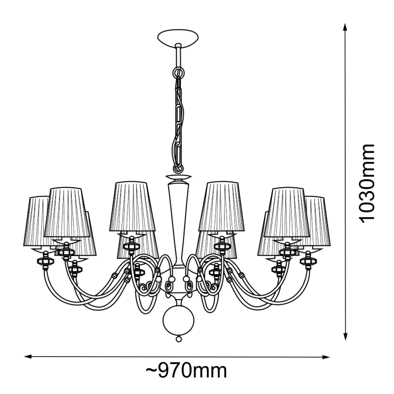 Lampa wisząca Lilosa 10 - Mosiądz polerowany (970 mm) 8683 Antigo Lampa wisząca Lilosa 10 - Mosiądz polerowany (970 mm) 8683 Antigo