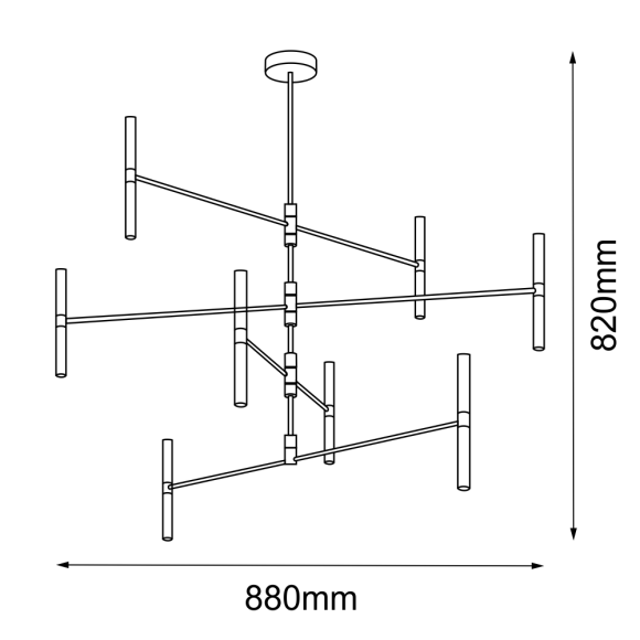 Lampa wisząca Livi 16 - Mosiądz polerowany (880 mm) 8392 Antigo Lampa wisząca Livi 16 - Mosiądz polerowany (880 mm) 8392 Antigo