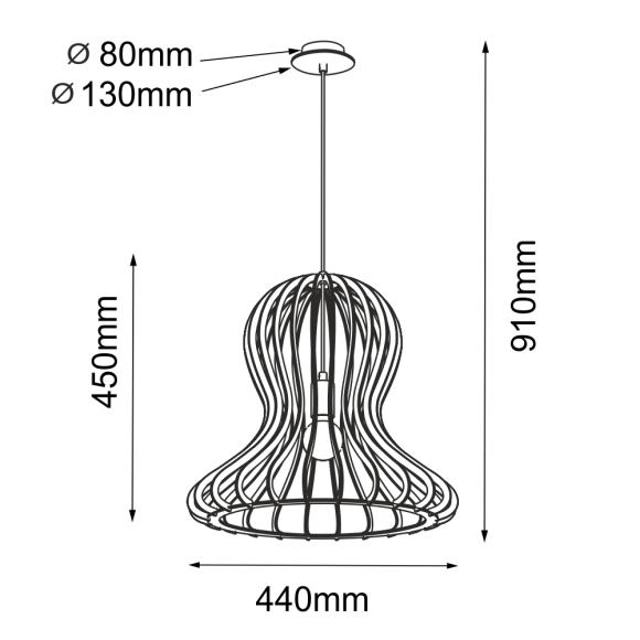 Lampa wisząca Octo - Naturalna sklejka (440 mm) 5017 Antigo Lampa wisząca Octo - Naturalna sklejka (440 mm) 5017 Antigo