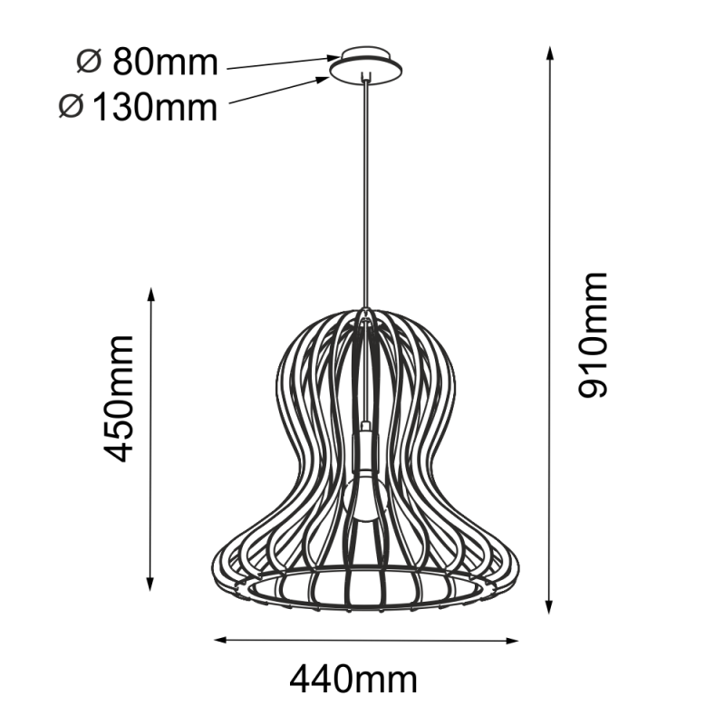 Lampa wisząca Octo - Naturalna sklejka (440 mm) 5017 Antigo Lampa wisząca Octo - Naturalna sklejka (440 mm) 5017 Antigo