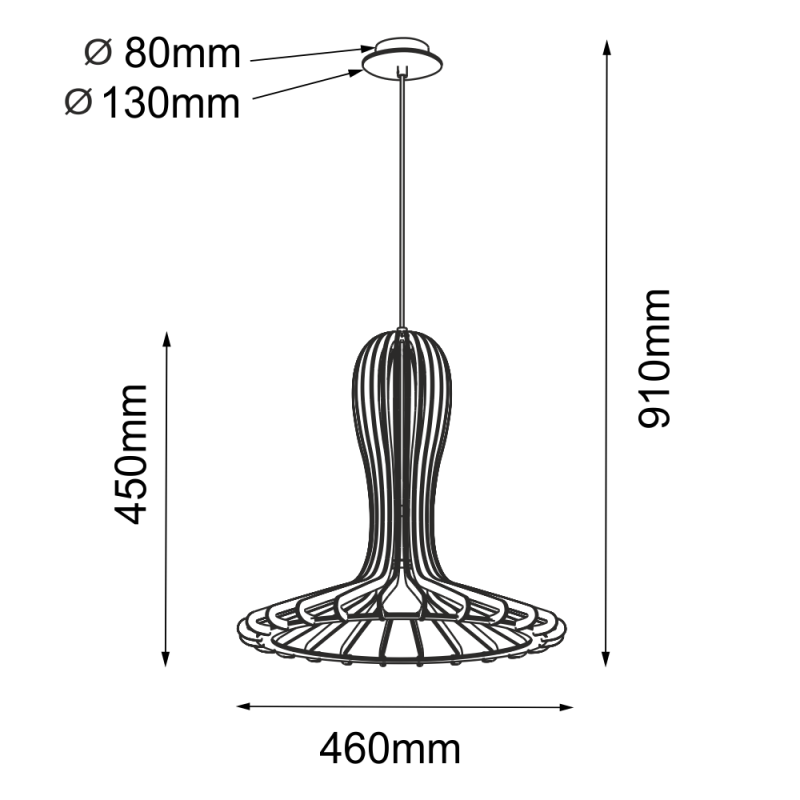 Lampa wisząca Rina - Czarna sklejka (460 mm) 5021 Antigo Lampa wisząca Rina - Czarna sklejka (460 mm) 5021 Antigo
