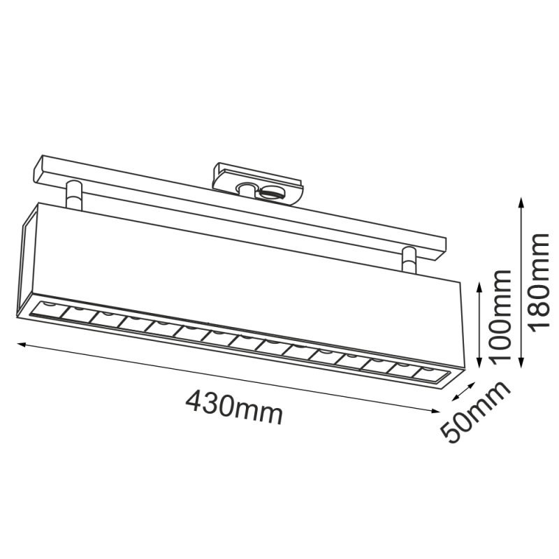 Spot A - Glare track 15 - Czarny - Szynoprzewód 1F 230V 3000K 6330 Antigo