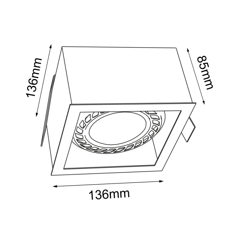 Lampa wpuszczana Cage in 1-1 - Czarna 3272 Antigo Lampa wpuszczana Cage in 1-1 - Czarna 3272 Antigo