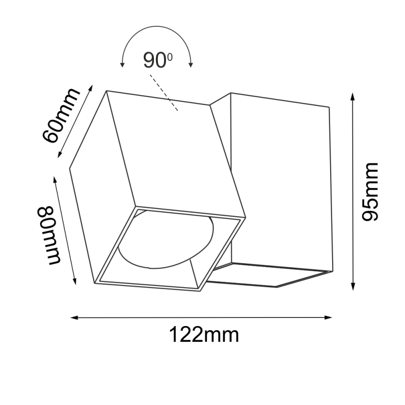 Reflektor Cube 1 - Biały (95 mm) 2293 Antigo Reflektor Cube 1 - Biały (95 mm) 2293 Antigo