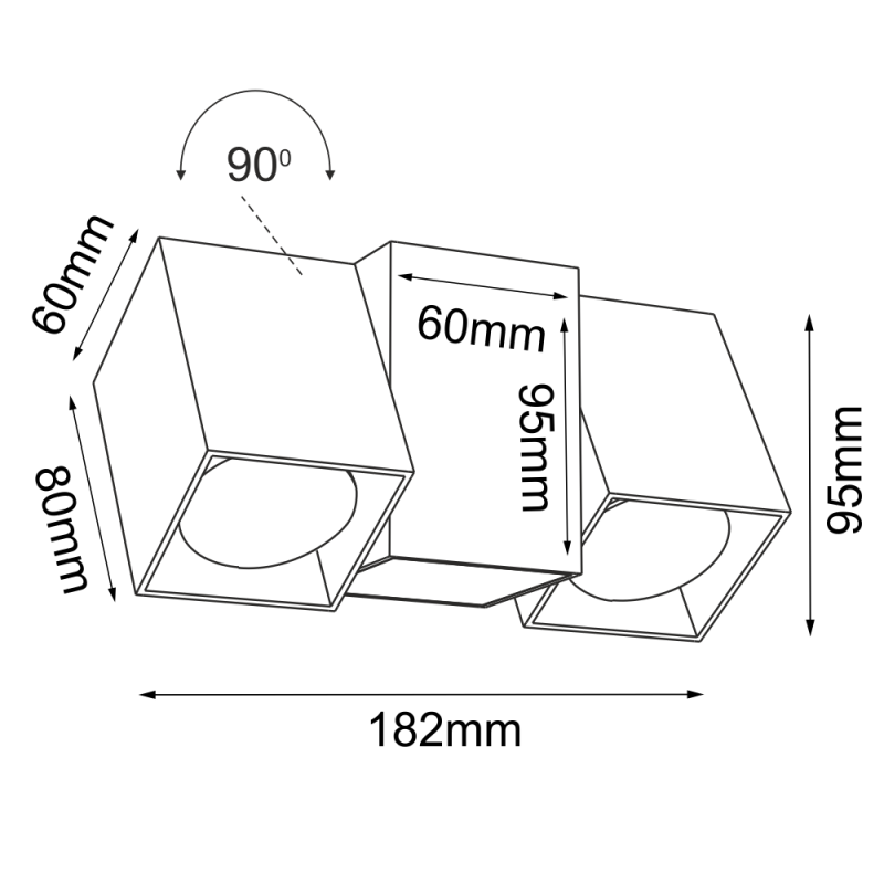 Reflektor Cube 2 - Biały (95 mm) 2295 Antigo Reflektor Cube 2 - Biały (95 mm) 2295 Antigo