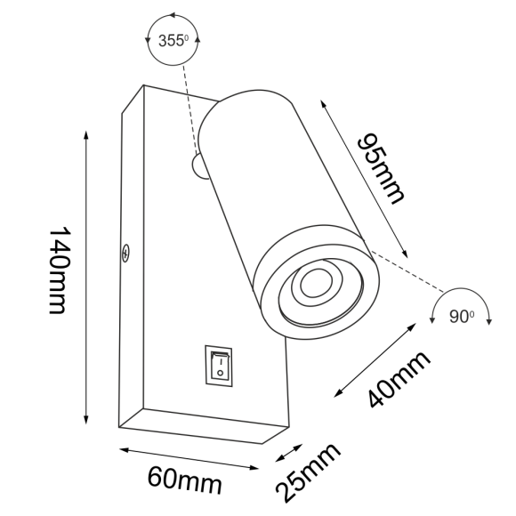 Kinkiet Doku - Biały 4026 Antigo Kinkiet Doku - Biały 4026 Antigo