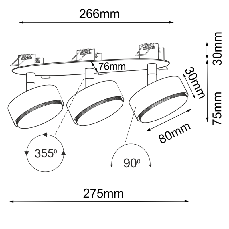 Lampa wpuszczana Drop in 3 - Biała 3277 Antigo Lampa wpuszczana Drop in 3 - Biała 3277 Antigo