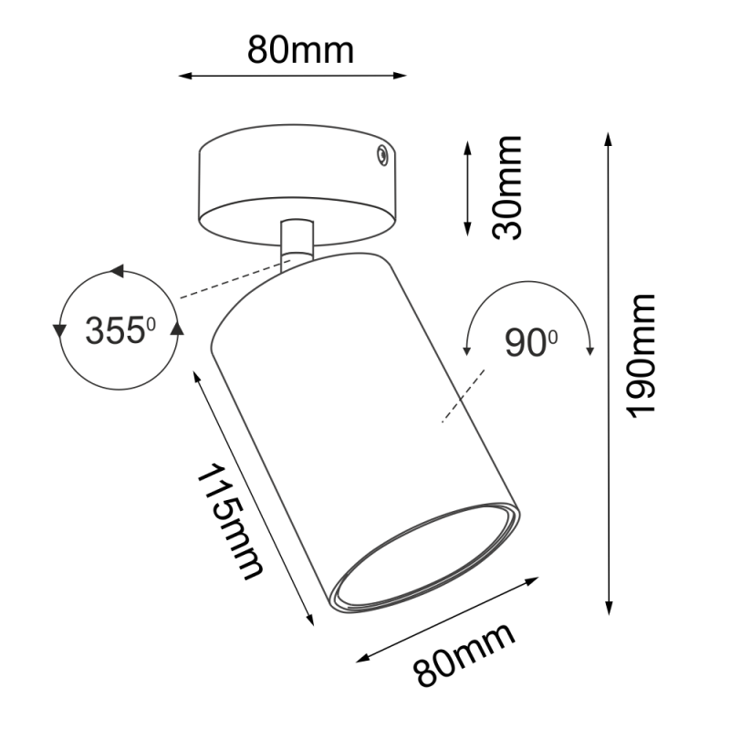 Reflektor Point dif 80 move - Biały 2289 Antigo Reflektor Point dif 80 move - Biały 2289 Antigo
