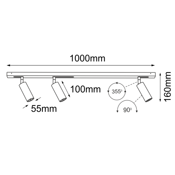 Lampa modułowa Pipe Line move 3 - Biała (1000 mm) 1001 Antigo