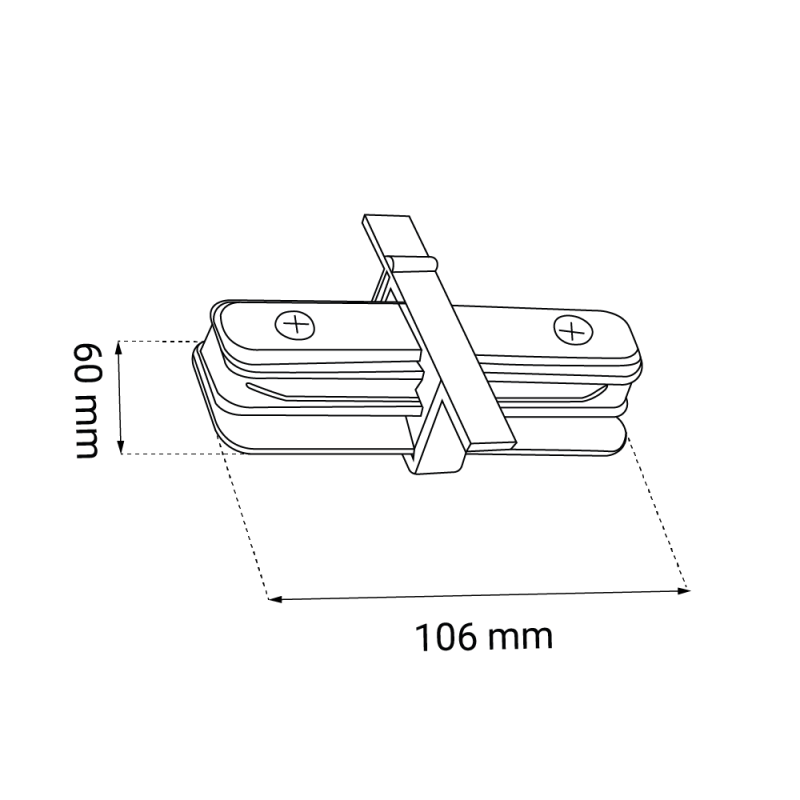Łącznik prosty szynoprzewodu podtynkowego 1F 230V - Biały 6344 Antigo
