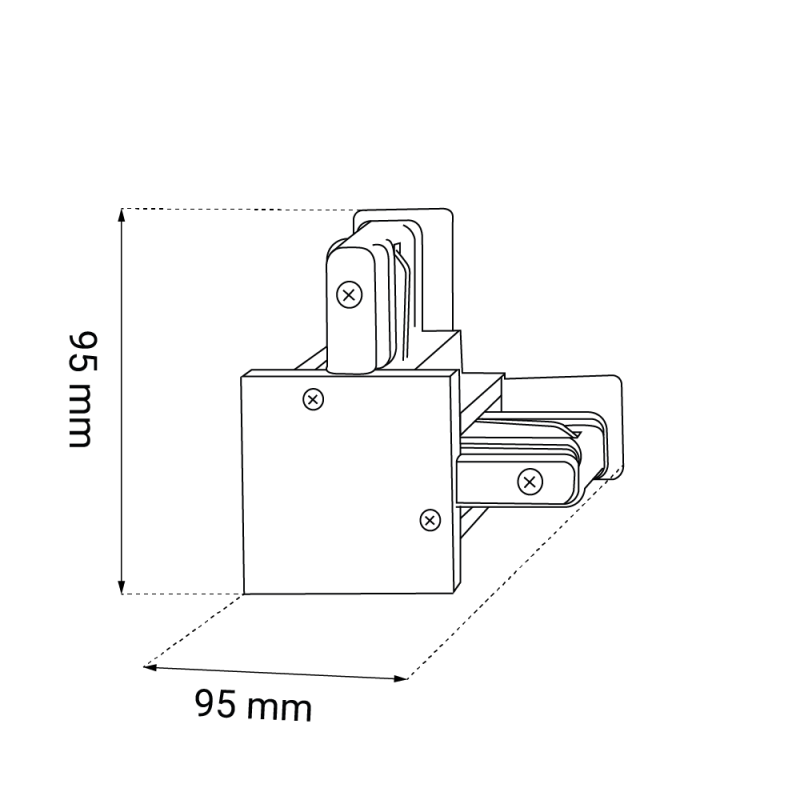Łącznik L szynoprzewodu podtynkowego 1F 230V - Czarny 6345 Antigo