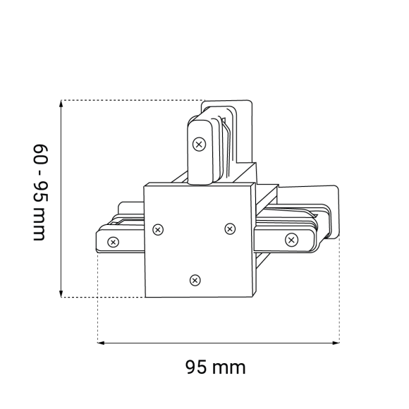 Łącznik T szynoprzewodu podtynkowego 1F 230V - Biały 6348 Antigo Łącznik T szynoprzewodu podtynkowego 1F 230V - Biały 6348 Antigo