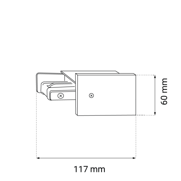 Zasilanie szynoprzewodu podtynkowego 1F 230V - Czarne 6351 Antigo