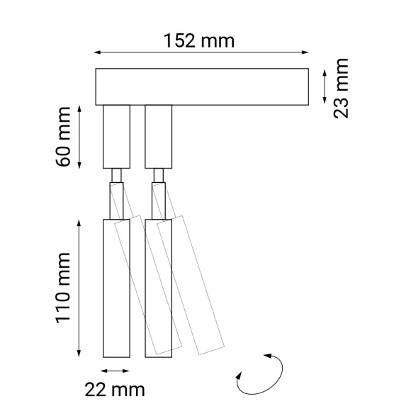 Kinkiet alha E 2 - Czarny 9014 Antigo