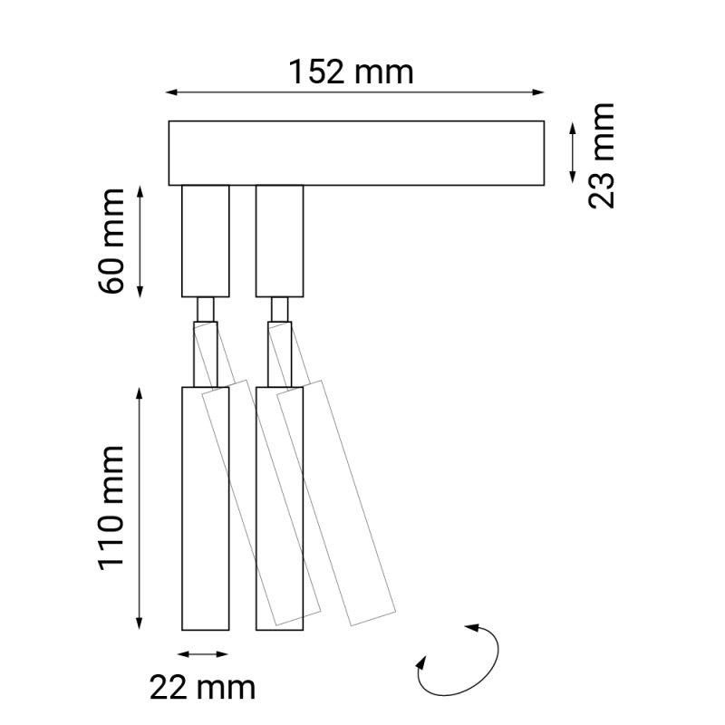Kinkiet alha E 2 - Czarny 9014 Antigo