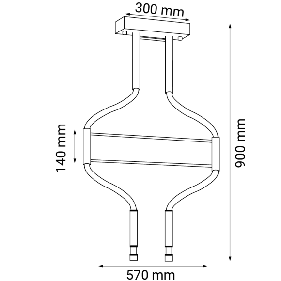 Lampa wisząca alha S 2 - Czarna (570 mm) 3000K 9052 Antigo
