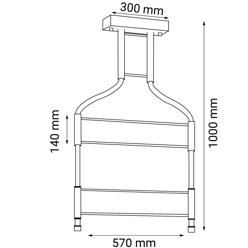 Lampa wisząca alha S 2 - Czarna (570 mm) 4000K 9058 Antigo