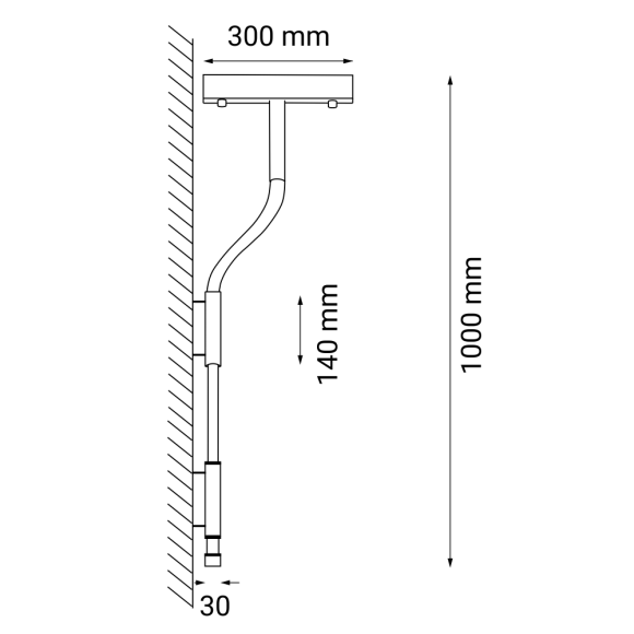 Kinkiet alha S - Czarny (1000 mm) 3000K 9059 Antigo