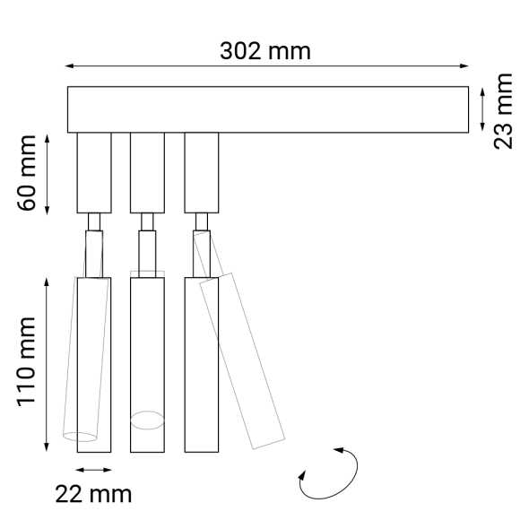 Kinkiet alha E 3 - Biały 9348 Antigo