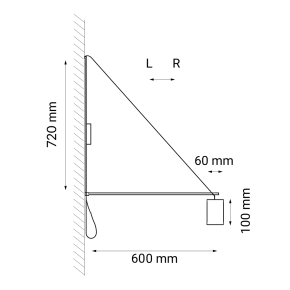 Kinkiet kabe - Czarny (720 mm) 9016 Antigo