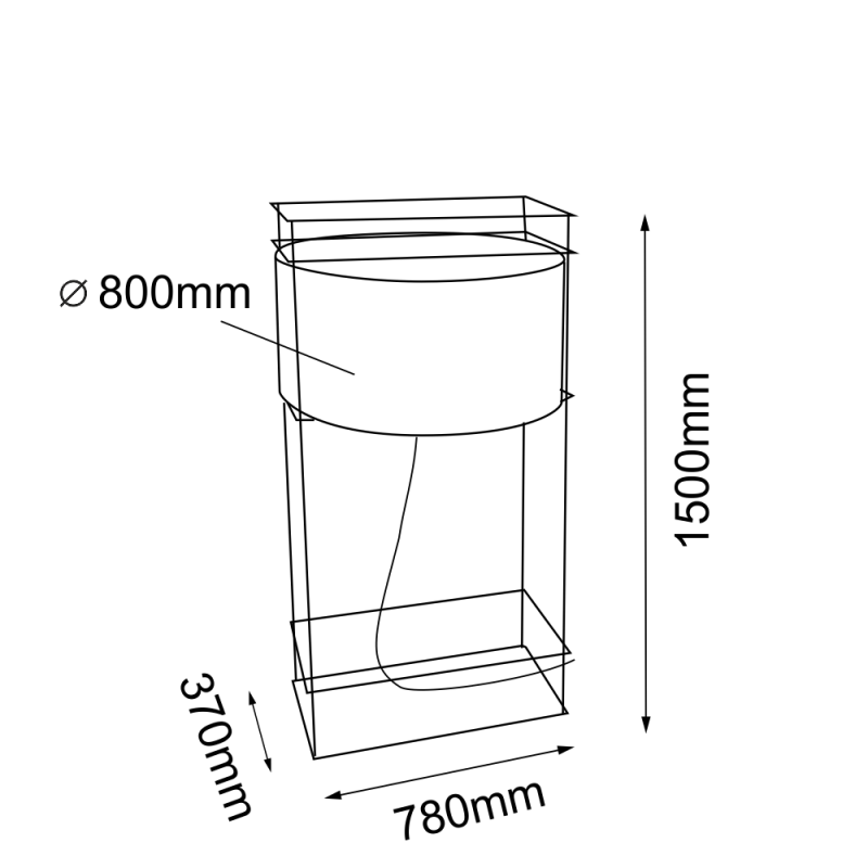 Lampa podłogowa PAA - Czarna-czarny (1500 mm) 9029 Antigo Lampa podłogowa PAA - Czarna-czarny (1500 mm) 9029 Antigo