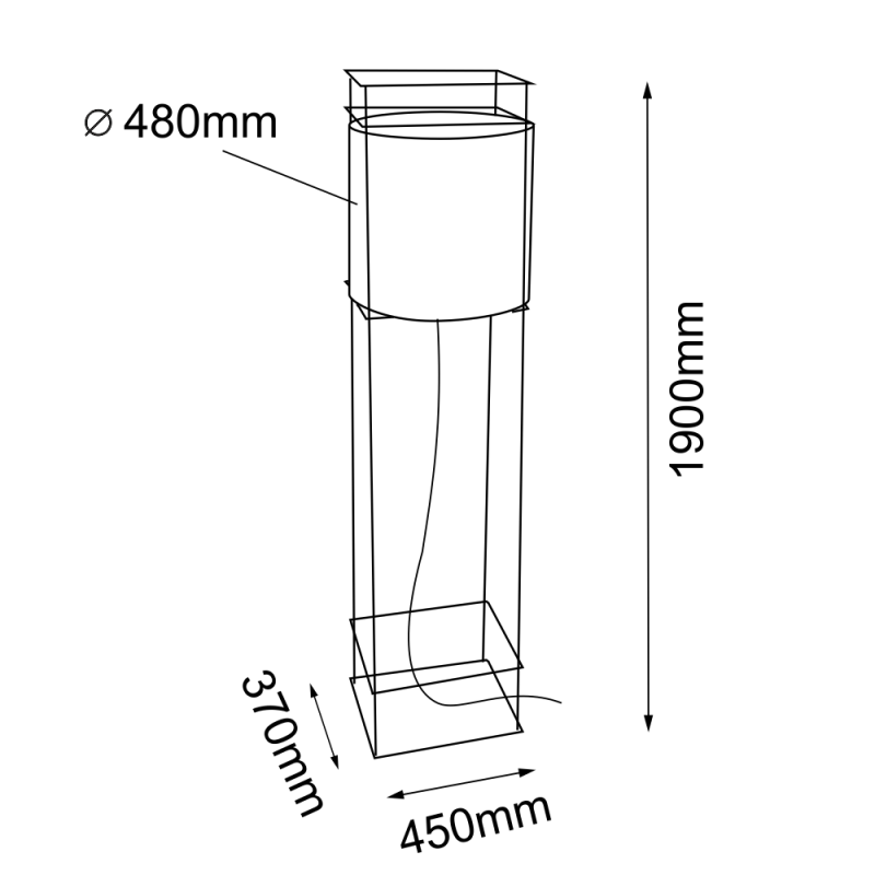 Lampa podłogowa PAA - Czarna-mosiężny (1900 mm) 9533 Antigo Lampa podłogowa PAA - Czarna-mosiężny (1900 mm) 9533 Antigo