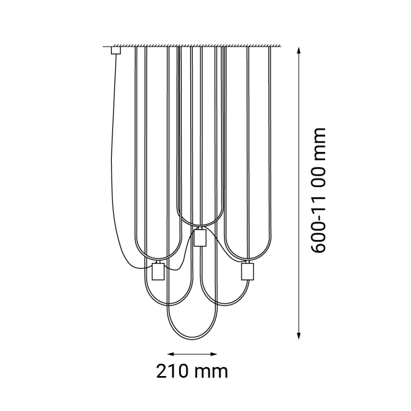Lampa wisząca Udin 3 - Czarna 9786 Antigo
