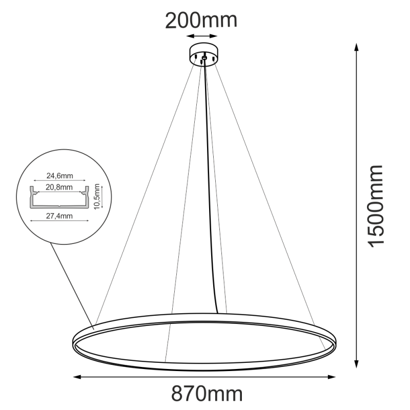 Lampa wisząca Agari 87 - Złota (870 mm) 3000K 5334 Antigo Lampa wisząca Agari 87 - Złota (870 mm) 3000K 5334 Antigo