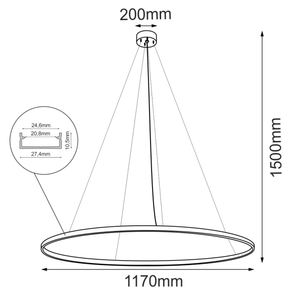 Lampa wisząca Agari 117- Złota (1170 mm) 4000K 5345 Antigo Lampa wisząca Agari 117- Złota (1170 mm) 4000K 5345 Antigo