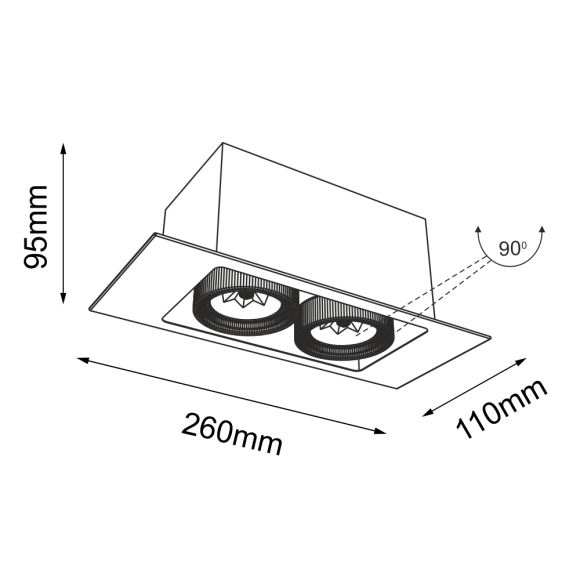 Lampa wpuszczana Ebino 2 - Biała 7316 Antigo Lampa wpuszczana Ebino 2 - Biała 7316 Antigo