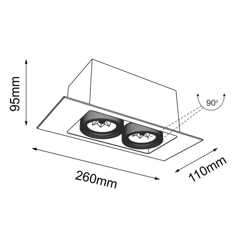 Lampa wpuszczana Ebino 2 - Biała 7316 Antigo Lampa wpuszczana Ebino 2 - Biała 7316 Antigo
