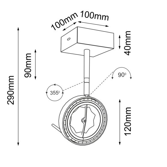 Reflektor Fussa 1 - Biały 7226 Antigo Reflektor Fussa 1 - Biały 7226 Antigo