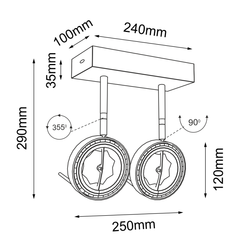 Reflektor Fussa 2 - Biały 7228 Antigo Reflektor Fussa 2 - Biały 7228 Antigo