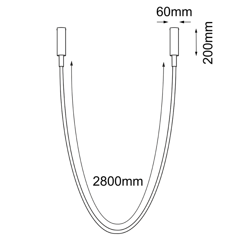Lampa wisząca natynkowa Hebi - Czarna (3200 mm) 4000K 5057 Antigo Lampa wisząca natynkowa Hebi - Czarna (3200 mm) 4000K 5057 Antigo
