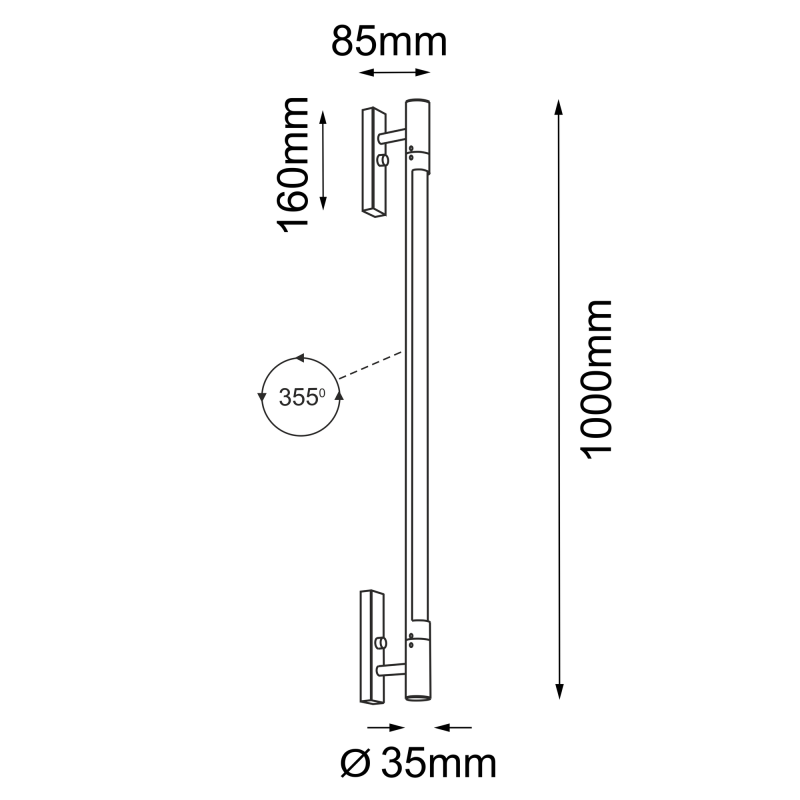 Kinkiet Ibara K2 - Czarny (1000 mm) 4005 Antigo Kinkiet Ibara K2 - Czarny (1000 mm) 4005 Antigo