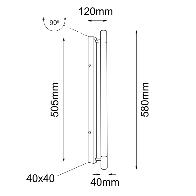 Kinkiet Ibara K1 - Czarny (580 mm) 4473 Antigo Kinkiet Ibara K1 - Czarny (580 mm) 4473 Antigo