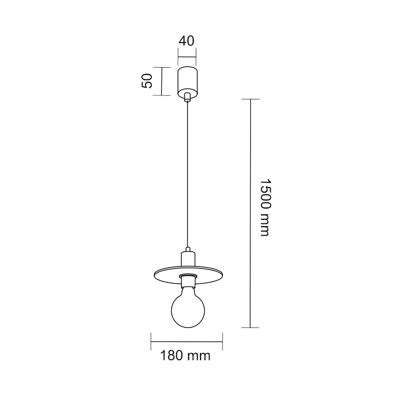 Lampa wisząca Ikeda - Czarna 7982 Antigo