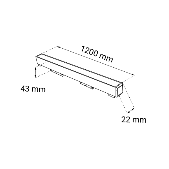 Spot magnetyczny Komatsu - Czarny (1200 mm) 48V 40W 3200lm 4000K 6590 Antigo