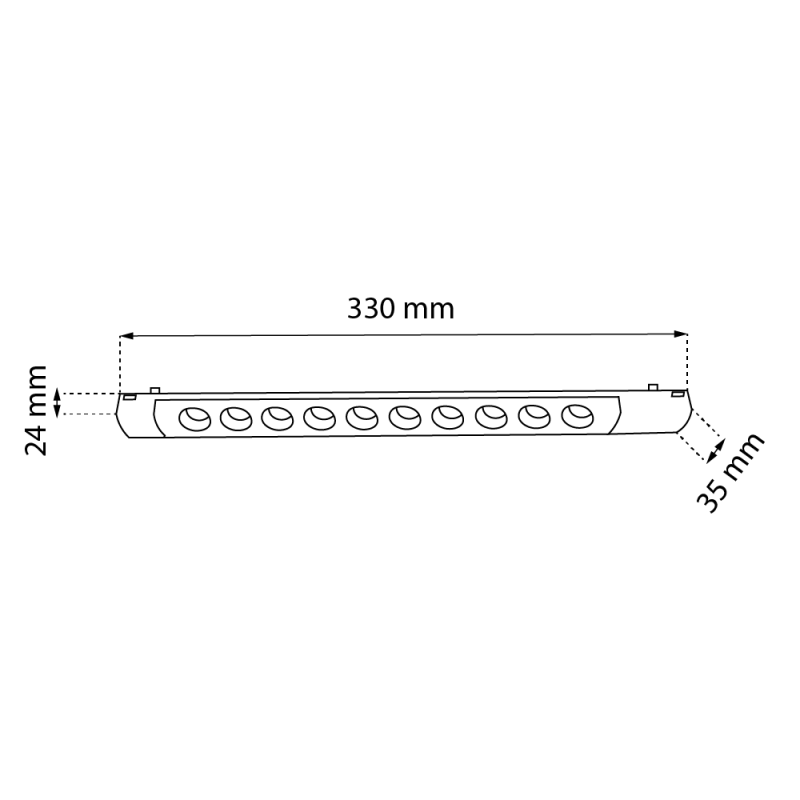 Spot magnetyczny Komatsu Slim dot - Czarny - 48V 10W 800lm (330 mm) 3000K 6053 Antigo Spot magnetyczny Komatsu Slim dot - Czarny - 48V 10W 800lm (330 mm) 3000K 6053 Antigo
