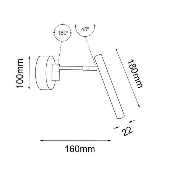 Kinkiet Kosame K2 - Czarny (180 mm) 4053 Antigo Kinkiet Kosame K2 - Czarny (180 mm) 4053 Antigo