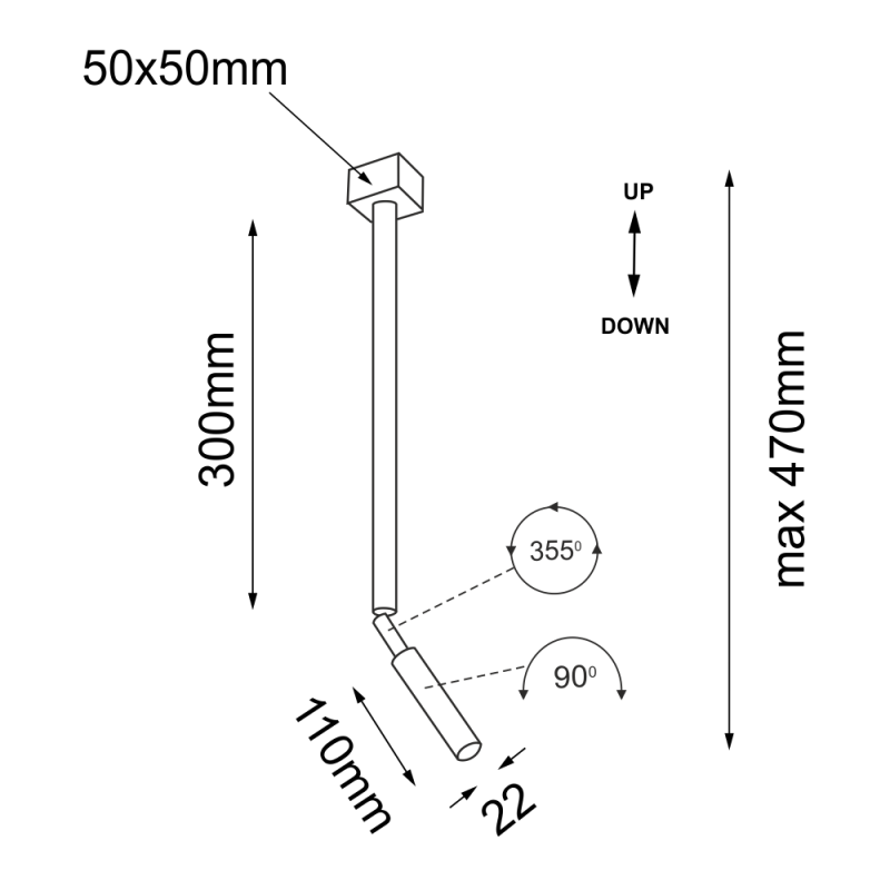 Reflektor Kosame R2 - Czarny (470 mm) 7796 Antigo Reflektor Kosame R2 - Czarny (470 mm) 7796 Antigo