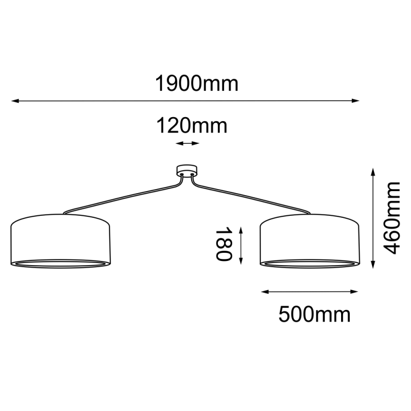 Lampa wisząca Lamego 2 Z - Czarna (1900 mm) 5194 Antigo Lampa wisząca Lamego 2 Z - Czarna (1900 mm) 5194 Antigo