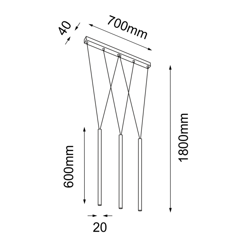 Lampa wisząca Miaki 3 - Czarna (600 mm) 7946 Antigo Lampa wisząca Miaki 3 - Czarna (600 mm) 7946 Antigo