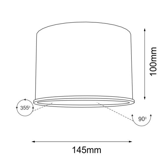 Plafon Miki - Czarny (100 mm) 1117 Antigo Plafon Miki - Czarny (100 mm) 1117 Antigo